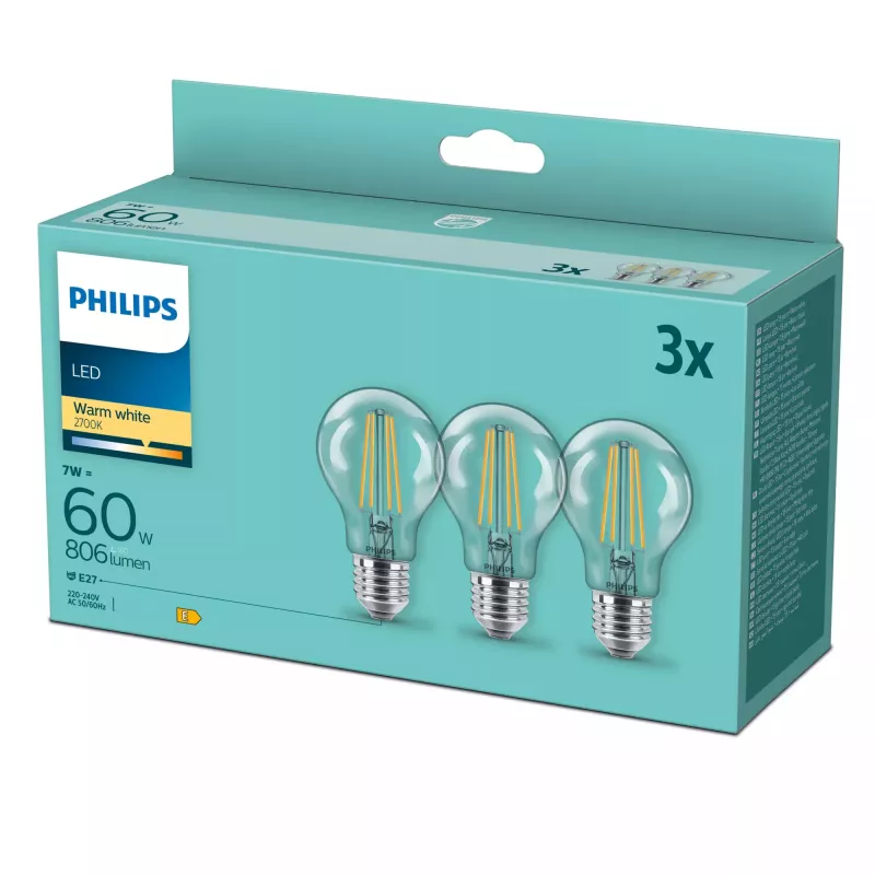 Philips LED žiarovka teplá biela 2700 K 7 W E27 E