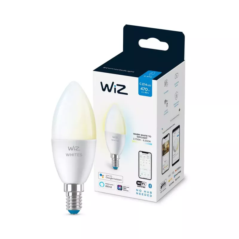 Inteligentná žiarovka WiZ Candle 40 W C37 E14 Wi-Fi biela