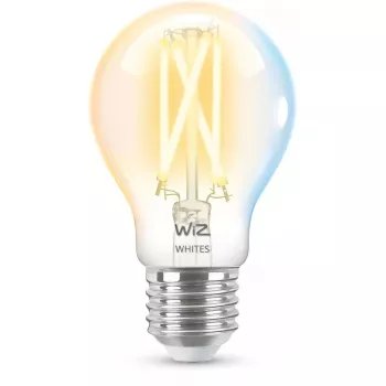 Smart LED filamentová žiarovka WiZ A60 E27 7W (806 lm) číra, 220–240V