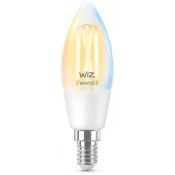 Smart žiarovka WiZ Filament Candle číra 4,9 W C35 E14 Wi-Fi biela