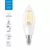 Smart žiarovka WiZ Filament Candle číra 4,9 W C35 E14 Wi-Fi biela