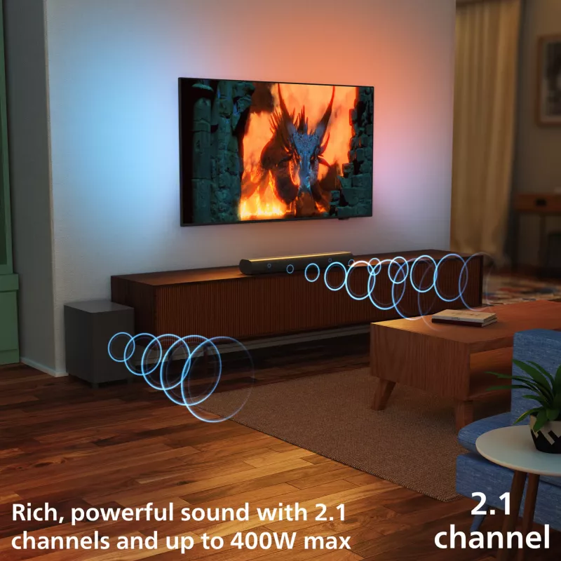 Soundbar Philips TAB6100/10 2.1-kanál 80 W RMS Dolby Atmos