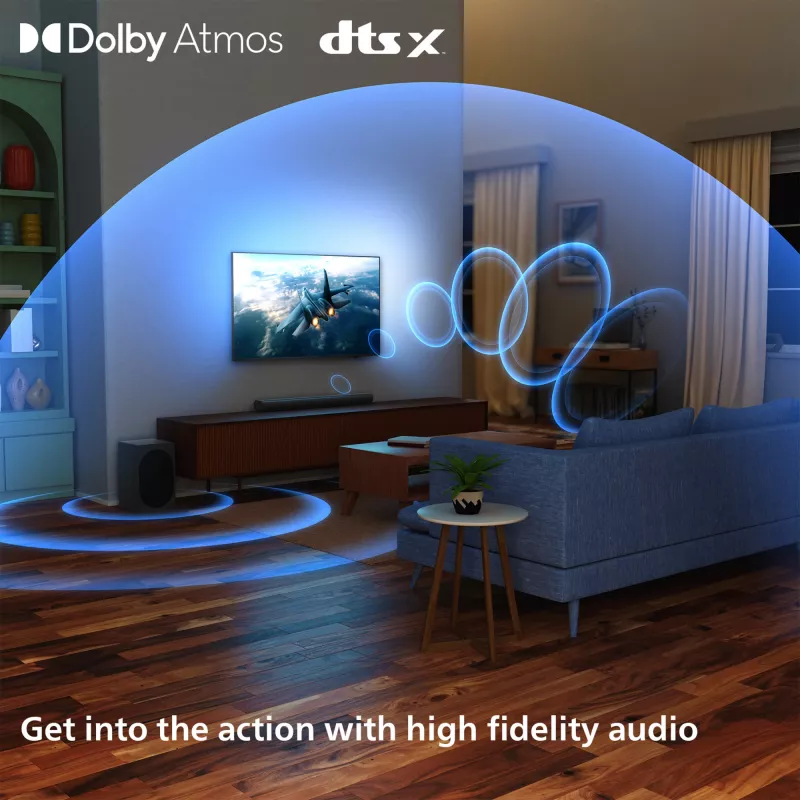 Soundbar Philips TAB6100/10 2.1-kanál 80 W RMS Dolby Atmos
