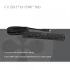 USB-C na HDMI hub CLUB3D 7-1 — káblový, Gigabit Ethernet, čierny, 136×34×94,5 mm