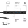 USB-C na HDMI hub CLUB3D 7-1 — káblový, Gigabit Ethernet, čierny, 136×34×94,5 mm