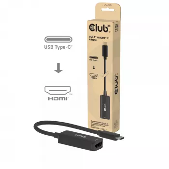 USB-C na HDMI 2.1 adaptér Club 3D CAC-2505 — 8K@60Hz, USB Type-C na HDMI + USB, 0,12 m
