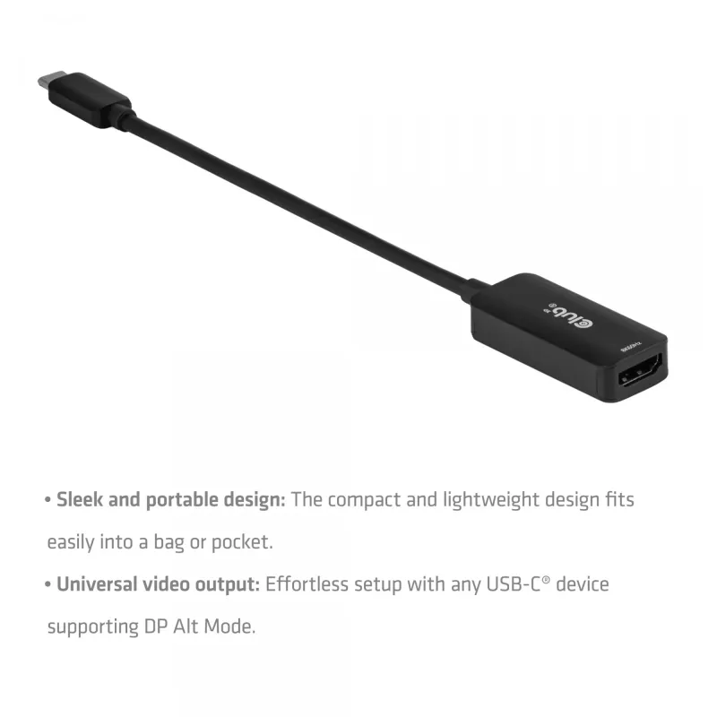 USB-C na HDMI 2.1 adaptér Club 3D CAC-2505 — 8K@60Hz, USB Type-C na HDMI + USB, 0,12 m