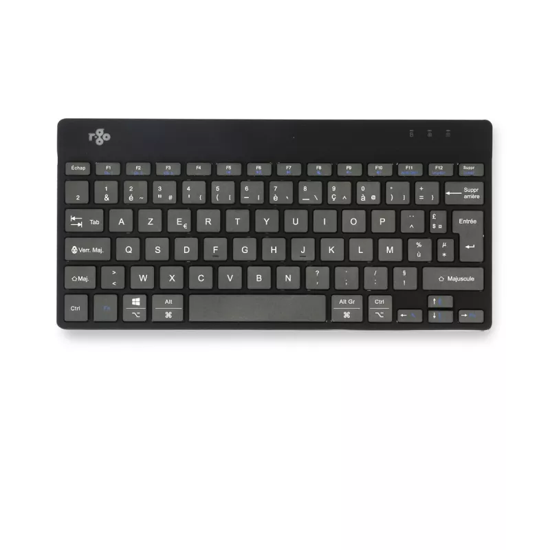 Ergonomická klávesnica R-Go Tools R-Go Compact Break, kompaktná klávesnica so softvérom na prestávky, AZERTY (FR), Bluetooth, čierna