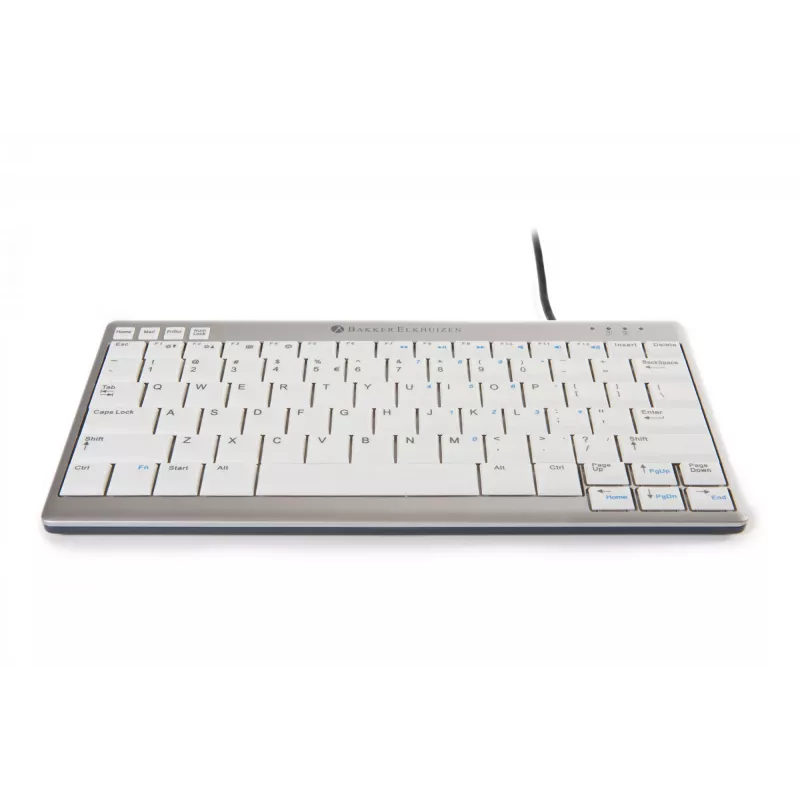 BakkerElkhuizen UltraBoard 950 BE Azerty, Mini, káblová, USB, nožnicové spínače, AZERTY, svetlosivá, biela