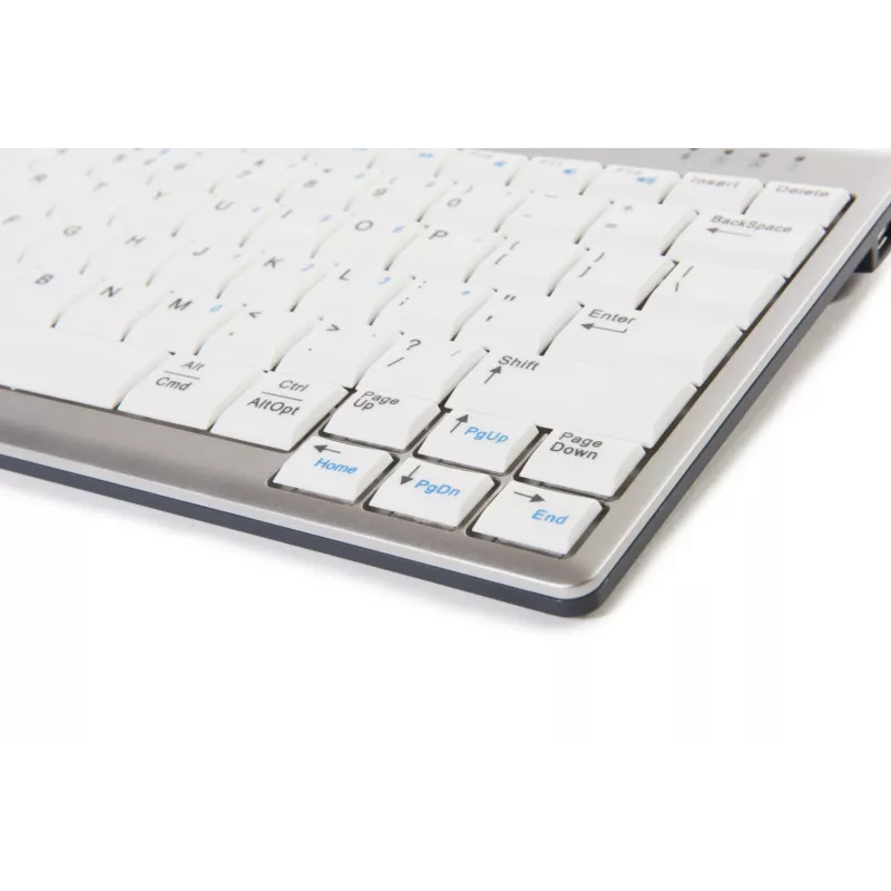 BakkerElkhuizen UltraBoard 950 BE Azerty, Mini, káblová, USB, nožnicové spínače, AZERTY, svetlosivá, biela
