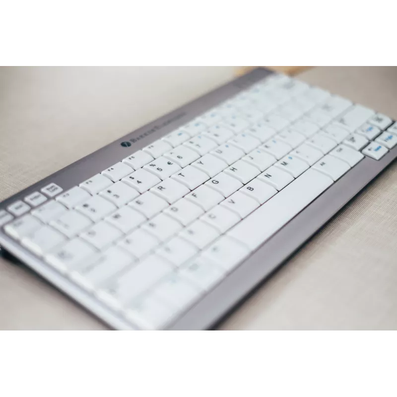 BakkerElkhuizen UltraBoard 950 BE Azerty, Mini, káblová, USB, nožnicové spínače, AZERTY, svetlosivá, biela