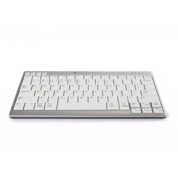 BakkerElkhuizen UltraBoard 950 Wireless US Qwerty, Mini, bezdrôtová, Bluetooth, nožnicové spínače, QWERTY, svetlosivá, biela
