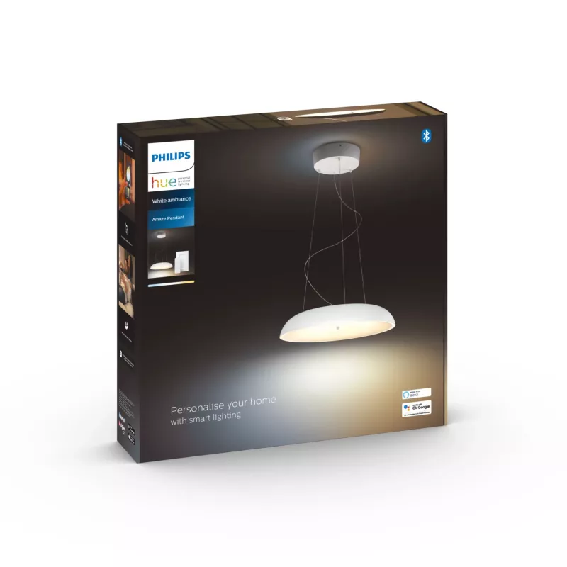 Inteligentné závesné svietidlo Philips Hue White Ambience Amaze – Bluetooth, 24 V, 434 × 77 mm, biela