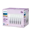 Philips sviečka 40W P45 E14 x6, 4,9 W, 40 W, E14, 470 lm, 15000 h, teplá biela