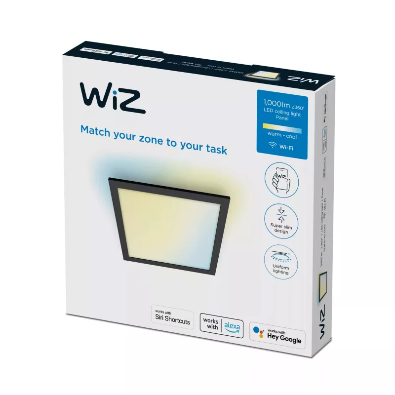 Stropný/nadstavbový LED panel Signify WiZ A Bluetooth 12 W 300×300×42 mm čierny 220–240 V