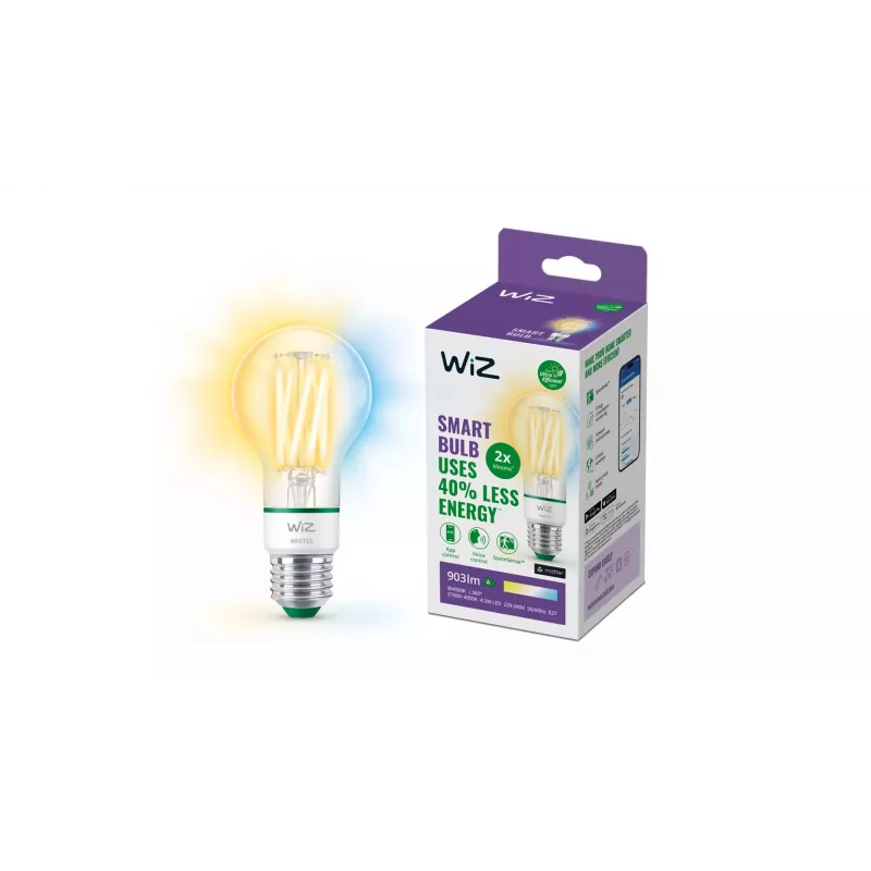 WiZ Filament clear 60 W A60 E27 903 lm energetická trieda A