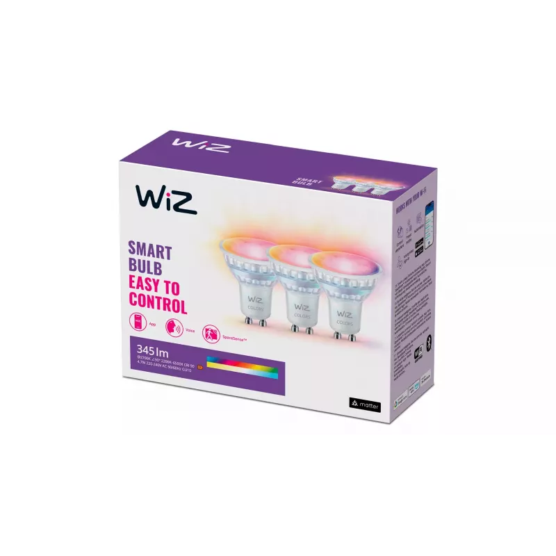 Inteligentná lampa WiZ Spot 50 W PAR16 GU10 biela 3 kusy