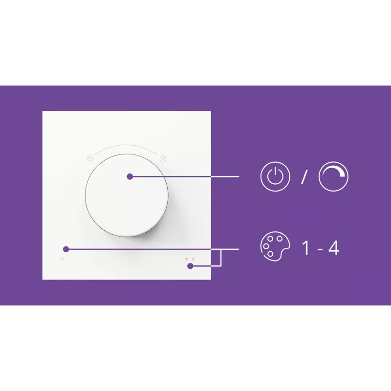 WiZ Smart Dial Switch Philips bezdrôtový Wi-Fi biely batéria 5V