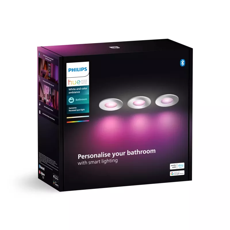 Philips Hue White and Colour Ambience trojbalenie Xamento zapustené svietidlo