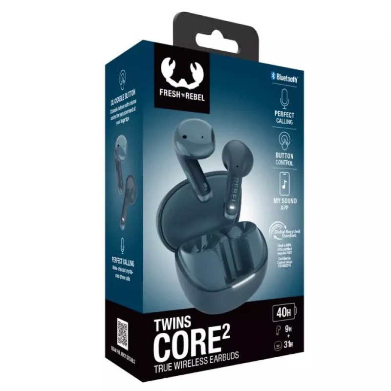 Hama Twins Core 2 headset True Wireless Stereo (TWS) slúchadlá do uší hovory/hudba USB Type-C Bluetooth modrá