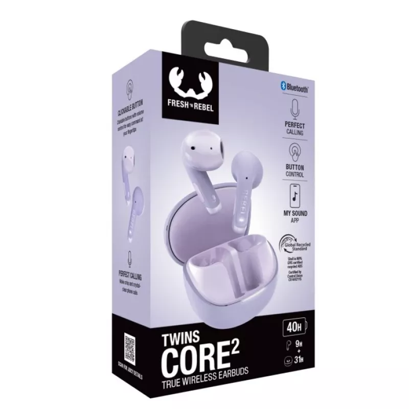 Hama Twins Core 2 headset True Wireless Stereo (TWS) slúchadlá do uší hovory/hudba USB Type-C Bluetooth fialová