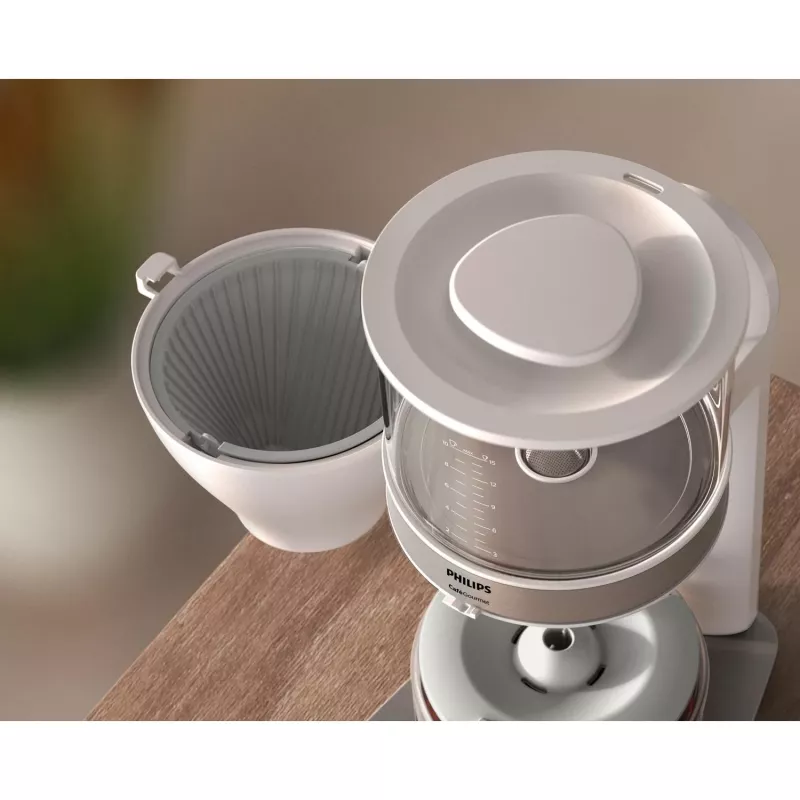 Philips Cafe Gourmet HD5416/00 kávovar na filtrovanú kávu so sklenenou kanvicou, biely