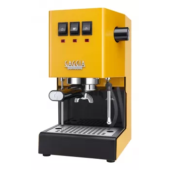 Espresovač Gaggia Classic Evo E24 — kompaktný espresovač pre domácnosť, žltý