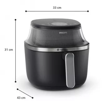 Philips 3000 series NA331/00 fritéza samostatná 6,2 l stojanové zariadenie 1700 W teplovzdušná fritéza čierna, strieborná