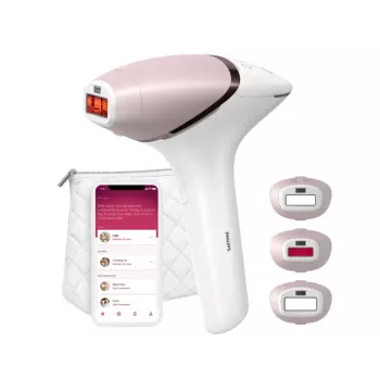 IPL zariadenie na odstraňovanie chĺpkov Philips Lumea 9000 Series BRI955/01 — SenseIQ, batéria, zlatá/biela, celá noha 8,5 min.