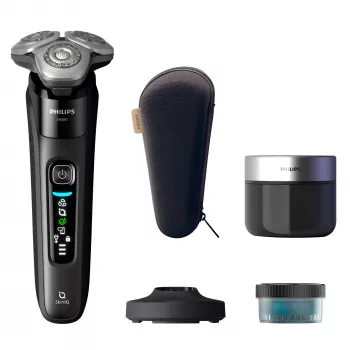 Elektrický rotačný holiaci strojček Philips i9000 X9000/30 — mokré & suché, SkinIQ, integrovaná Li-Ion batéria, nabíjacia a čistiaca stanica
