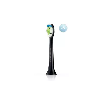 Náhradné hlavice zubnej kefky Philips HX6066/88 Optimal White, balenie 6 ks, čierna, 3-mesačný interval výmeny
