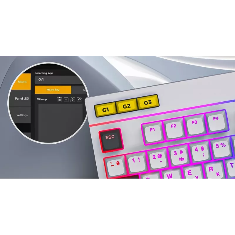 HATOR Icefall klávesnica herná USB QWERTY US English čierna RGB LED
