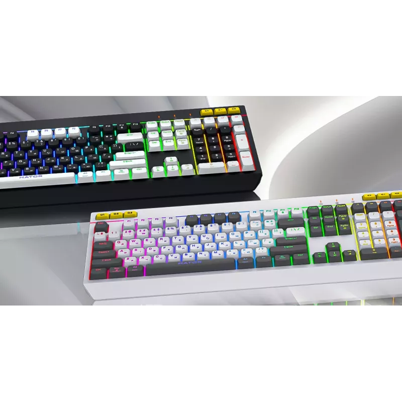 HATOR Icefall klávesnica herná USB QWERTY US English čierna RGB LED
