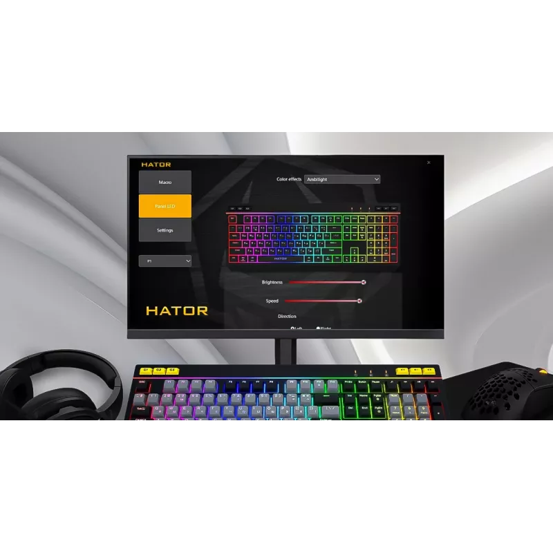 HATOR Icefall klávesnica herná USB QWERTY US English biela Full-Size RGB LED