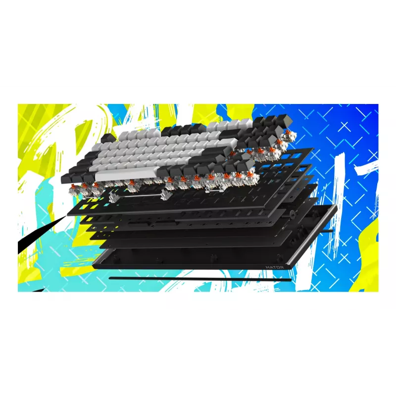 HATOR Gravity TKL klávesnica herná USB QWERTY US English biela