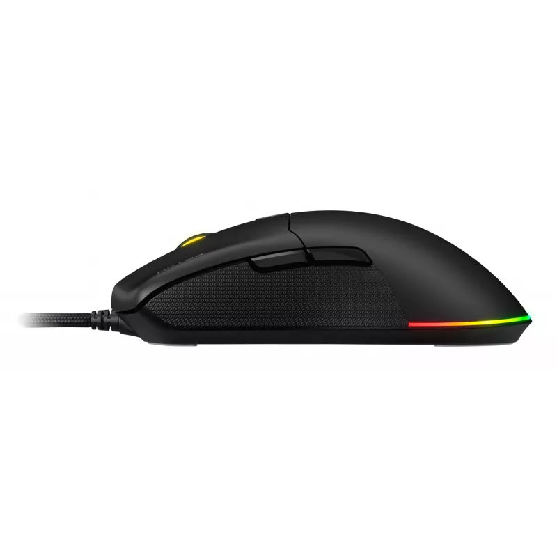HATOR Pulsar 3, čierna – optické žlté 100M spínače PixArt PMW 3311 (HTM610)