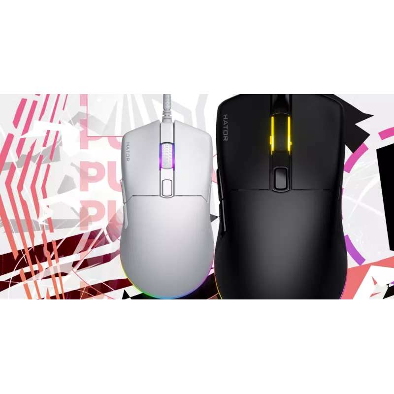 HATOR Pulsar 3, čierna – optické žlté 100M spínače PixArt PMW 3311 (HTM610)
