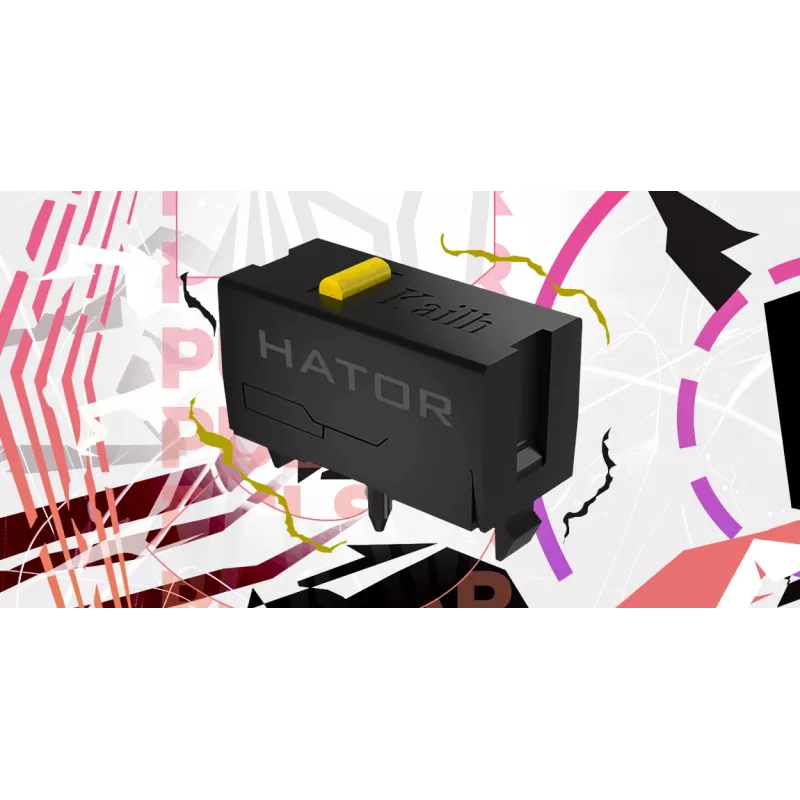 HATOR Pulsar 3, čierna – optické žlté 100M spínače PixArt PMW 3311 (HTM610)