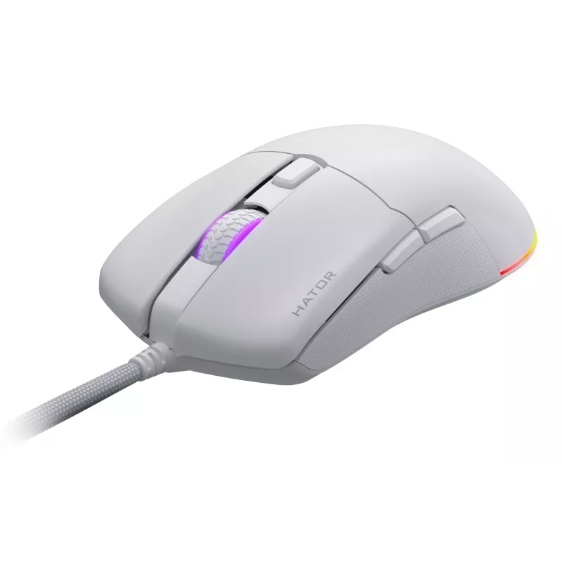 Myš HATOR Pulsar 3 optická žltá 12000 DPI 6 tlačidiel biela