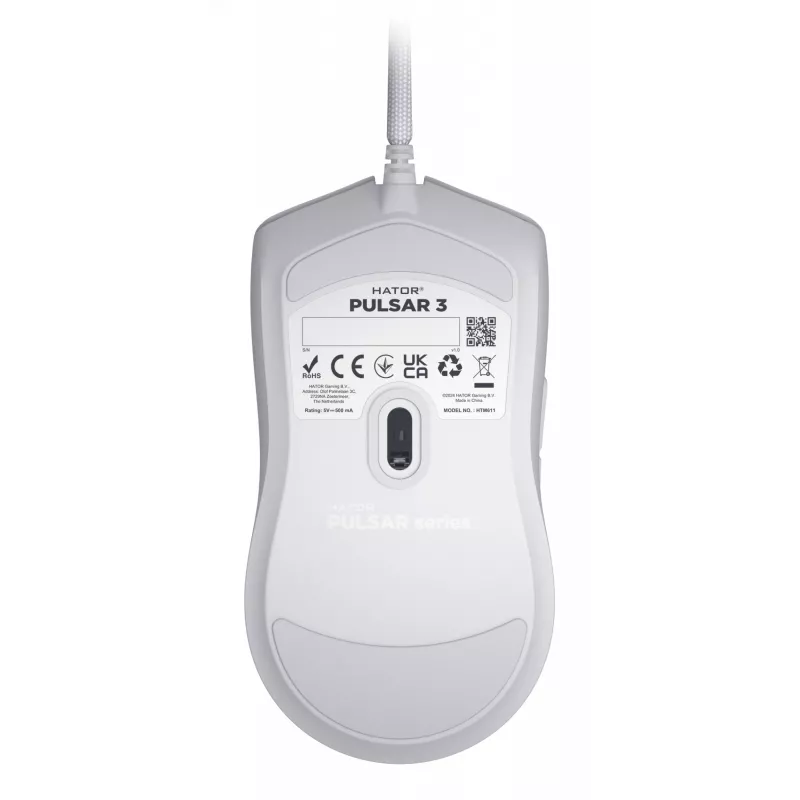 Myš HATOR Pulsar 3 optická žltá 12000 DPI 6 tlačidiel biela