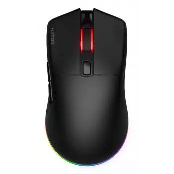 HATOR Pulsar 3 Wireless, čierna - optické žlté 100M spínače PixArt PMW 3311 (HTM630)