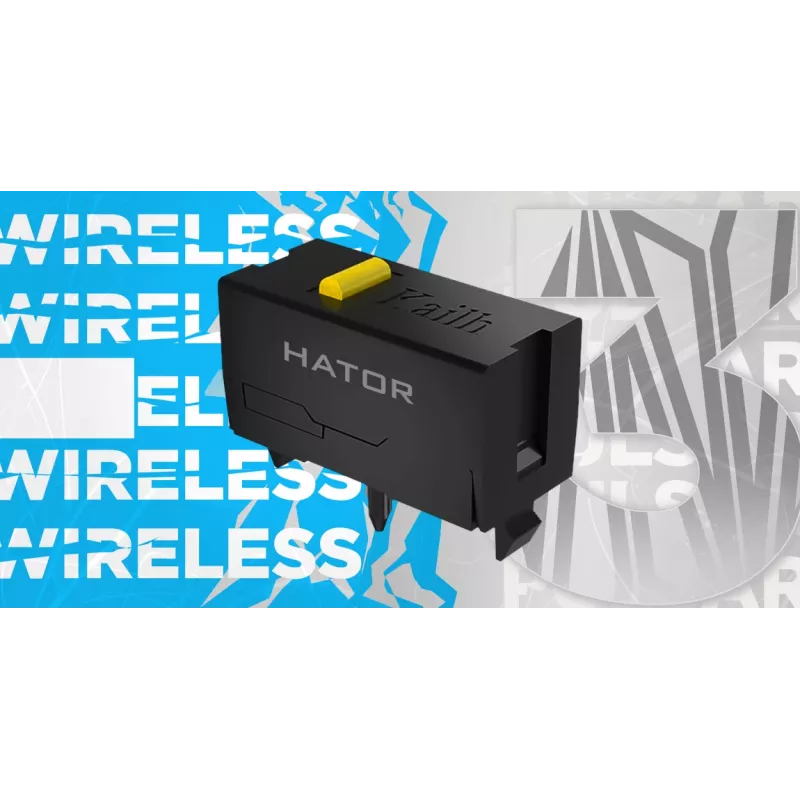 HATOR Pulsar 3 Wireless, čierna - optické žlté 100M spínače PixArt PMW 3311 (HTM630)