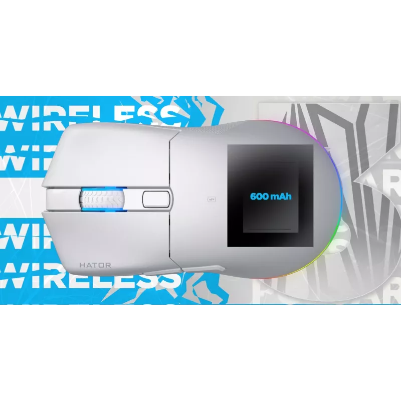 HATOR Pulsar 3 Wireless, čierna - optické žlté 100M spínače PixArt PMW 3311 (HTM630)