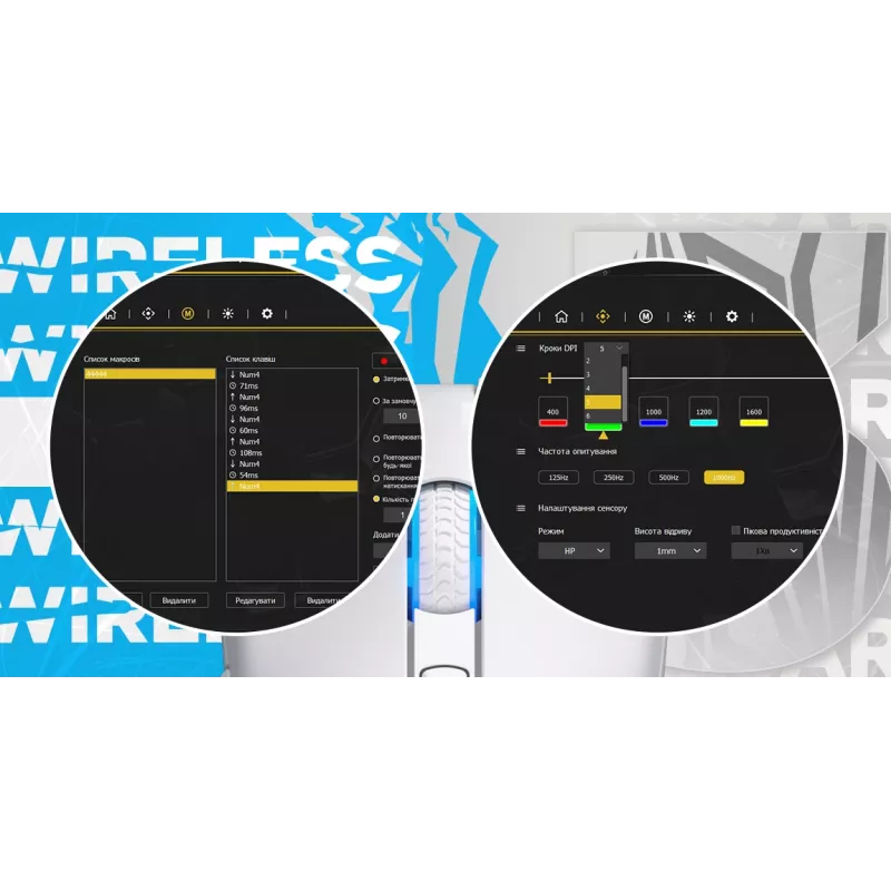 HATOR Pulsar 3 Wireless, čierna - optické žlté 100M spínače PixArt PMW 3311 (HTM630)
