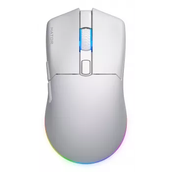HATOR Pulsar 3 Wireless, biela - optické žlté 100M spínače PixArt PMW 3311 (HTM631)