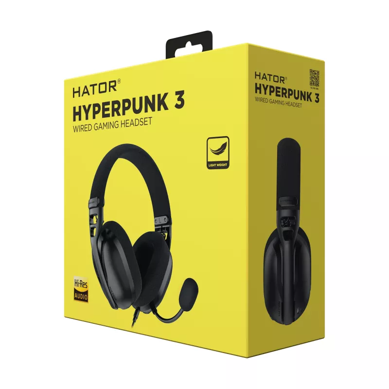 HATOR Hyperpunk 3 USB headset káblový in-ear herný USB Type-C / USB Type-A čierny