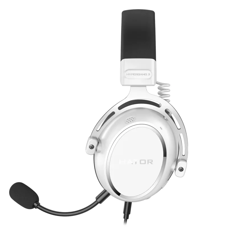 HATOR HYPERGANG 3 Hi-Res headset káblový s hlavovým mostom herný USB Type-C / USB Type-A biely