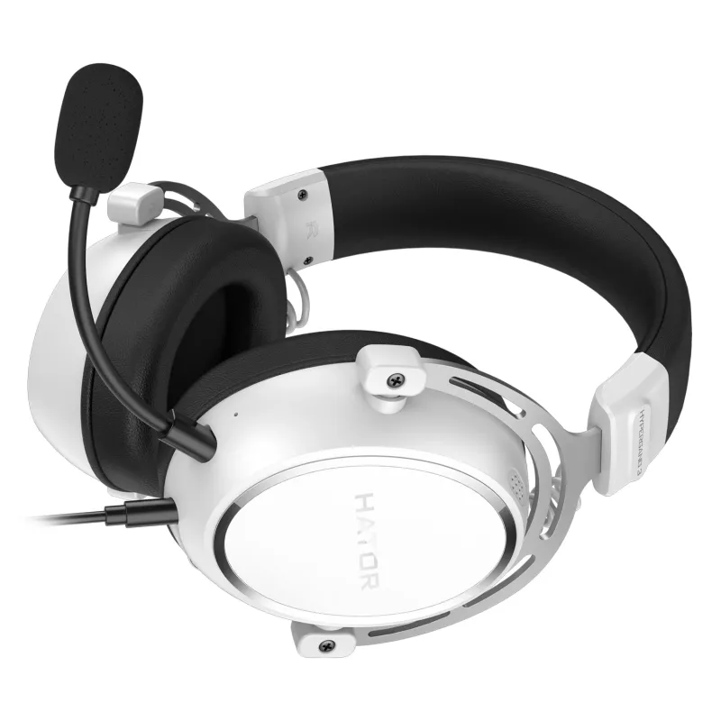 HATOR HYPERGANG 3 Hi-Res headset káblový s hlavovým mostom herný USB Type-C / USB Type-A biely
