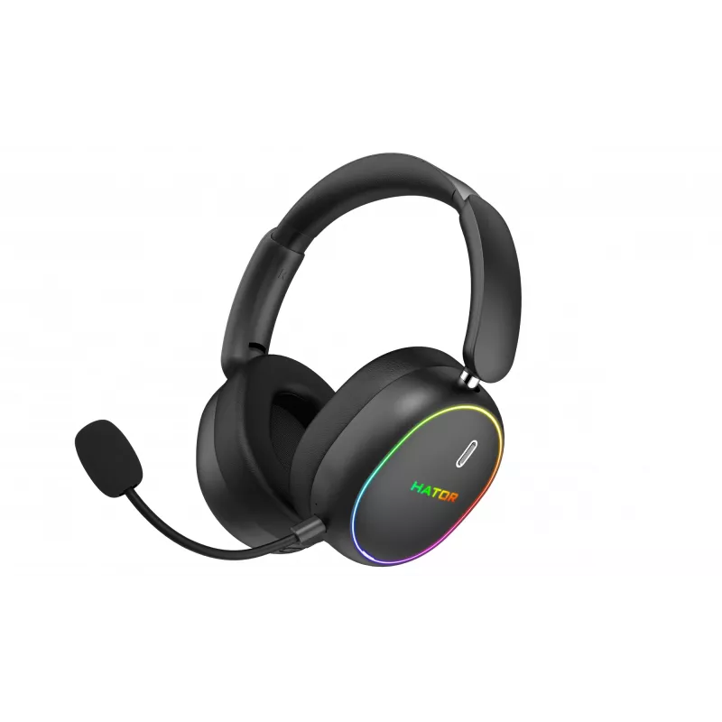 HATOR Phoenix 2 bezdrôtový headset káblový a bezdrôtový s hlavovým mostom herný USB Type-C / USB Type-A Bluetooth čierny