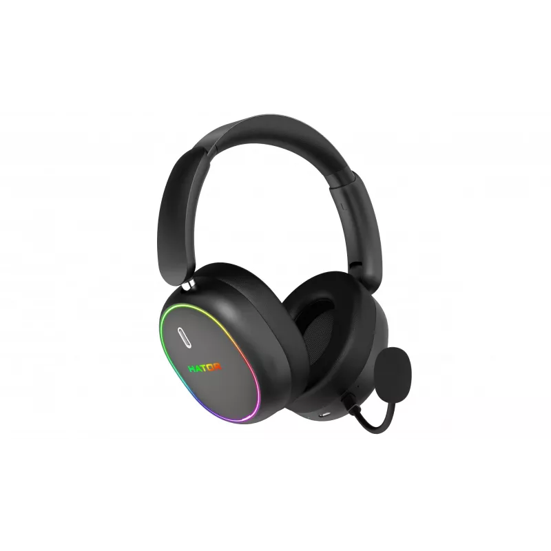 HATOR Phoenix 2 bezdrôtový headset káblový a bezdrôtový s hlavovým mostom herný USB Type-C / USB Type-A Bluetooth čierny